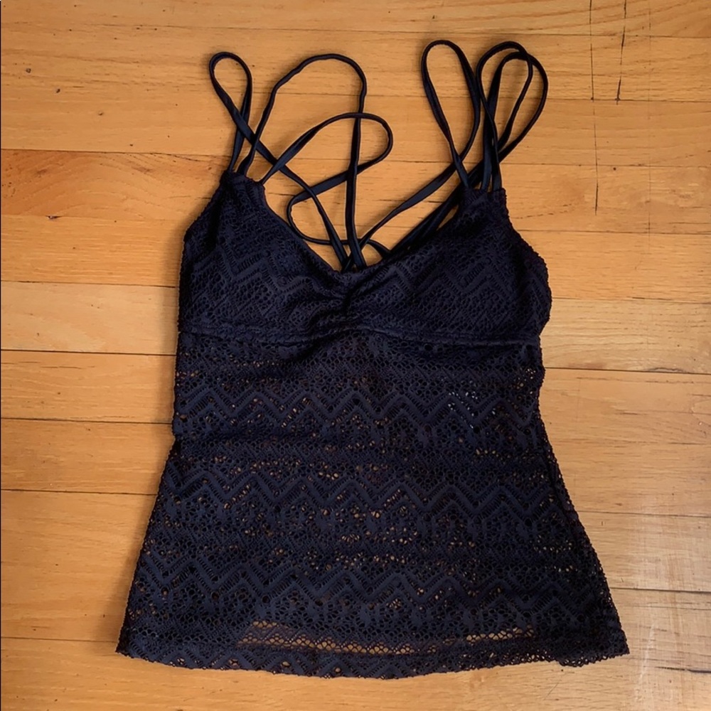 Joe Boxer Juniors crochet black tankini // Size SM